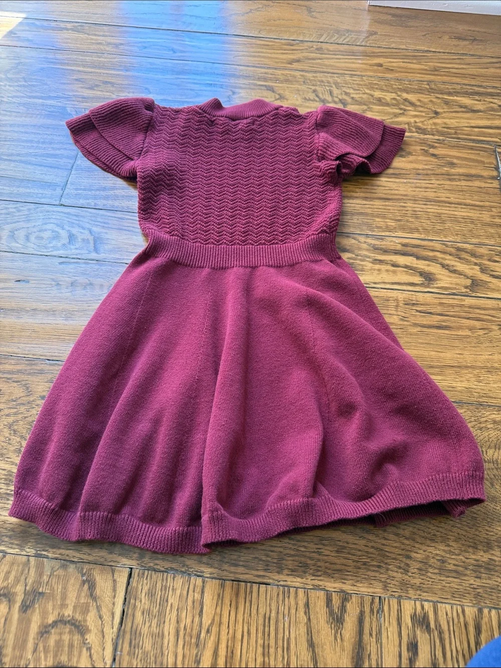 Girls Hope & Henry Burgundy Knit Fit-and-Flare Dress